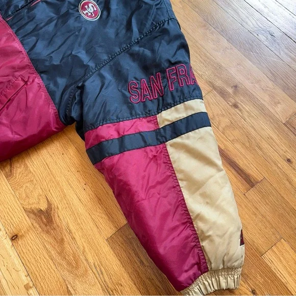 San Francisco 49ers Starter Jacket Mens XL Black Red Gold Vintage